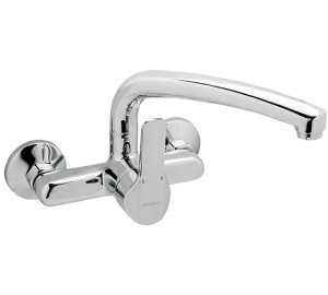 Grifo de cocina monomando mural 15 cm, caño largo Cromado K8